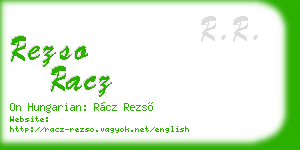 rezso racz business card