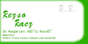 rezso racz business card